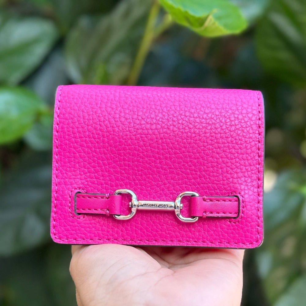 Michael Kors Carson SM Flap Pink Leather Wallet